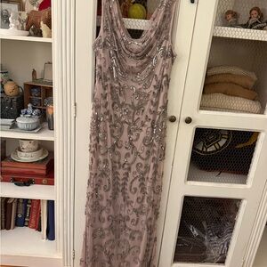 J Kara Lavender Sequin Maxi Dress